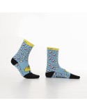 Blue women\'s socks with patterns SD19 - Online store - Boutique